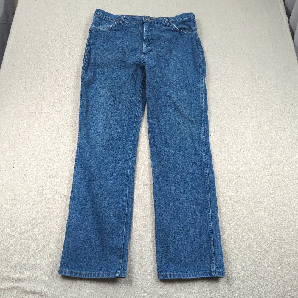 Vintage Wrangler Jeans Mens 36x32 Blue Western Cowboy Cut 13MWZ Rodeo Rancher